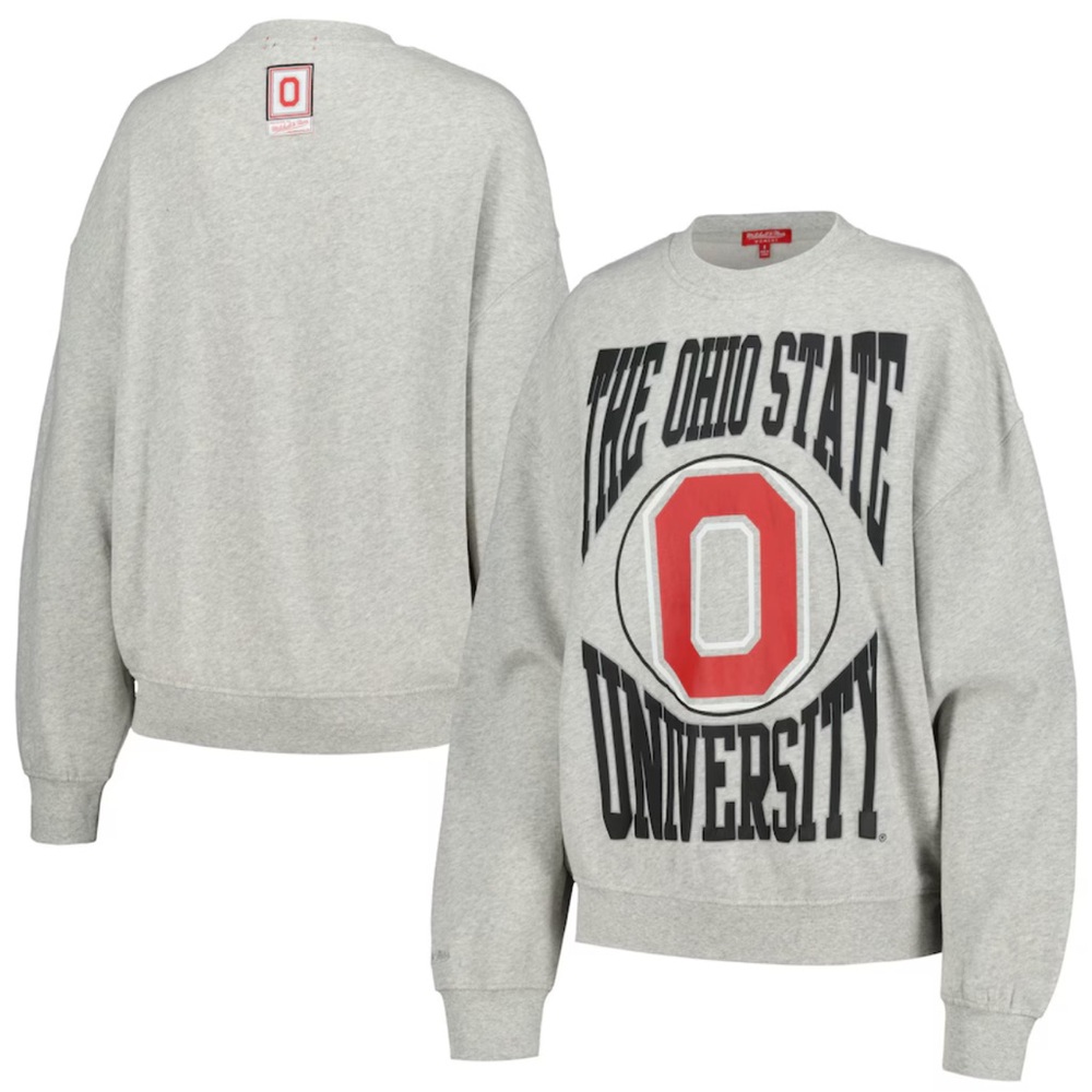 tOSU Mitchell & Ness Gray Crewneck Sweater